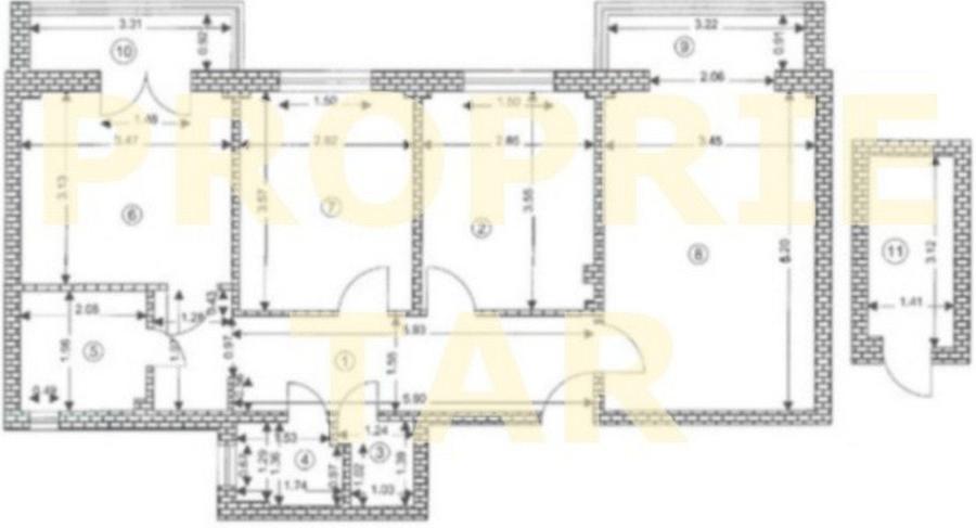 Apartament cu 3 camere decomandat în Gării