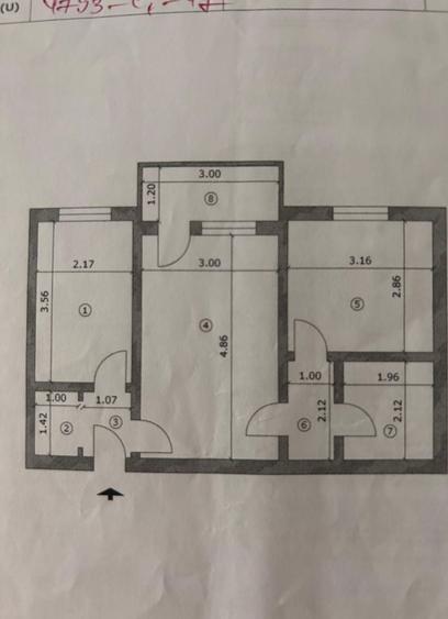 Apartament cu 2 camere semidecomandat în Central