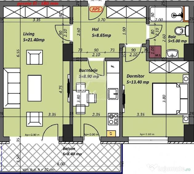 Apartament cu 2 camere decomandat în Tomis Plus