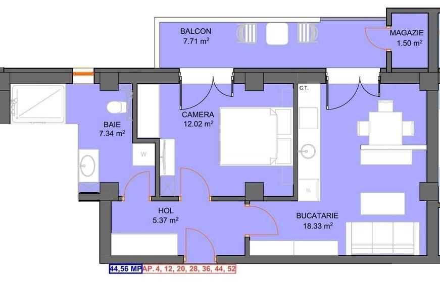 Apartament decomandat în Central