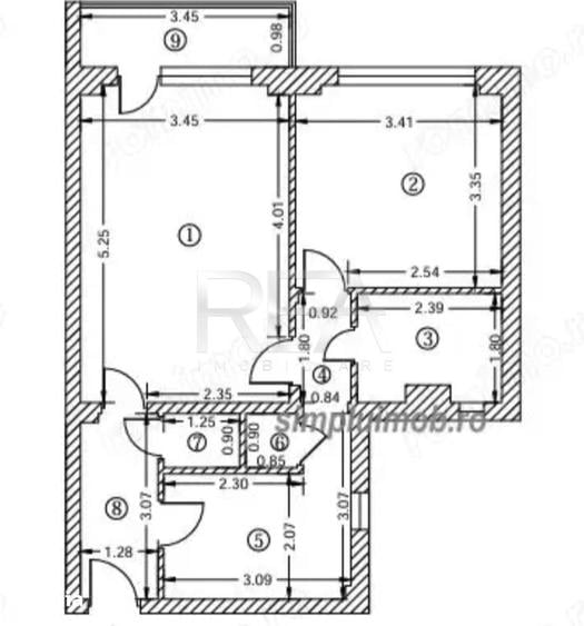 Apartament cu 2 camere semidecomandat în Militari