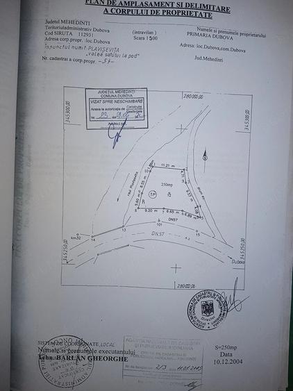 Teren de 250 mp, în Dubova