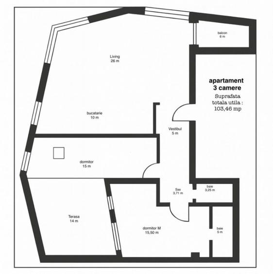 Apartament cu 3 camere decomandat în Ferdinand