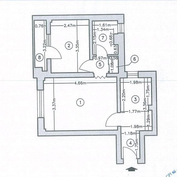 Apartament cu 2 camere semidecomandat, mobilat în P-ța Victoriei