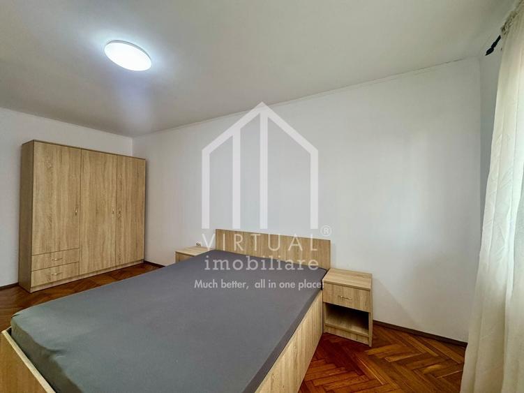 Apartament cu 3 camere semidecomandat, mobilat în Central