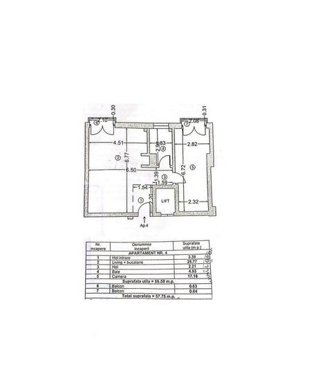 Apartament cu 2 camere în Arcul de Triumf