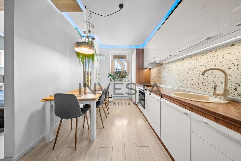 Apartament cu 2 camere semidecomandat, mobilat în Borhanci