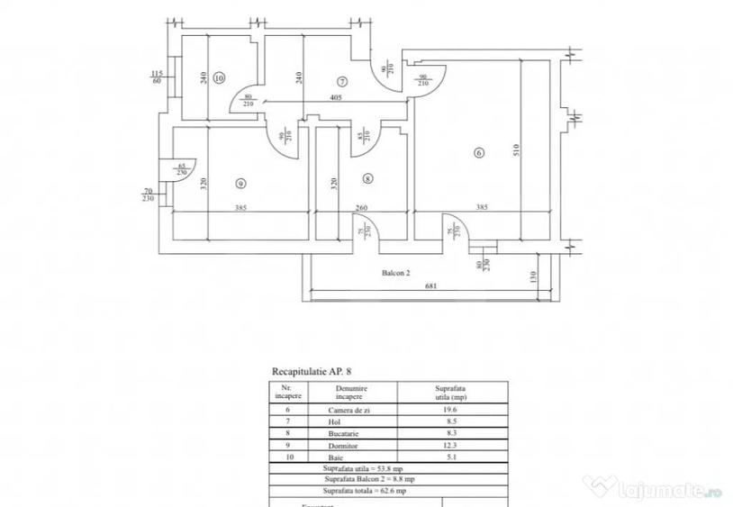 Apartament cu 2 camere decomandat în Central