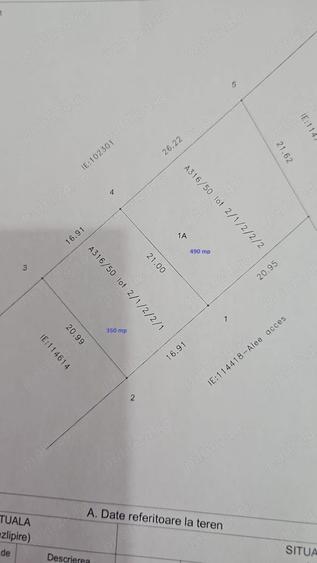 Teren de 355 mp, în Poiana