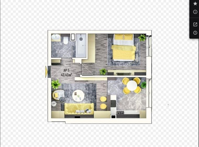 Apartament modern, semifinisat, cu 2 camere, 43,4mp, Apahida - 2
