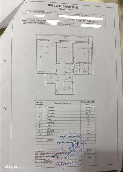 Apartament cu 3 camere decomandat în Tei