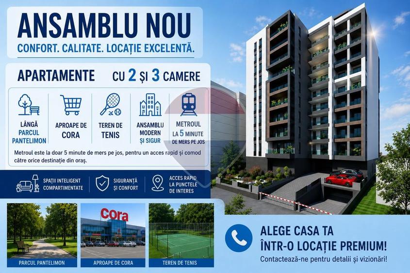 Vanzare apartament cu 2 camere -Pantelimon - 1