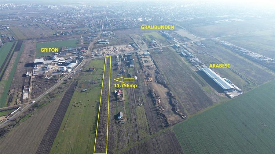 Teren Construcții extravilan de 11756 mp, în Vest