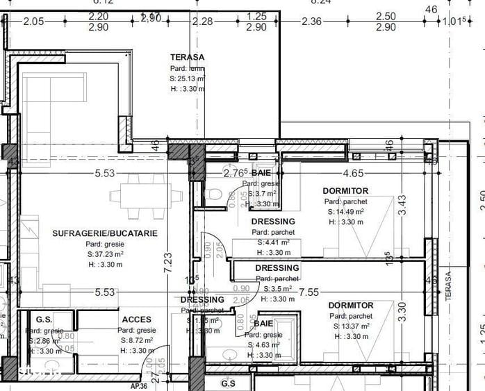 Apartament cu 3 camere în Central