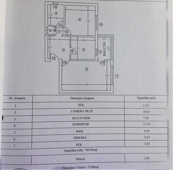 Apartament cu 2 camere decomandat în Central
