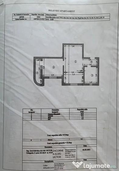 Apartament cu 2 camere semidecomandat în Bucium
