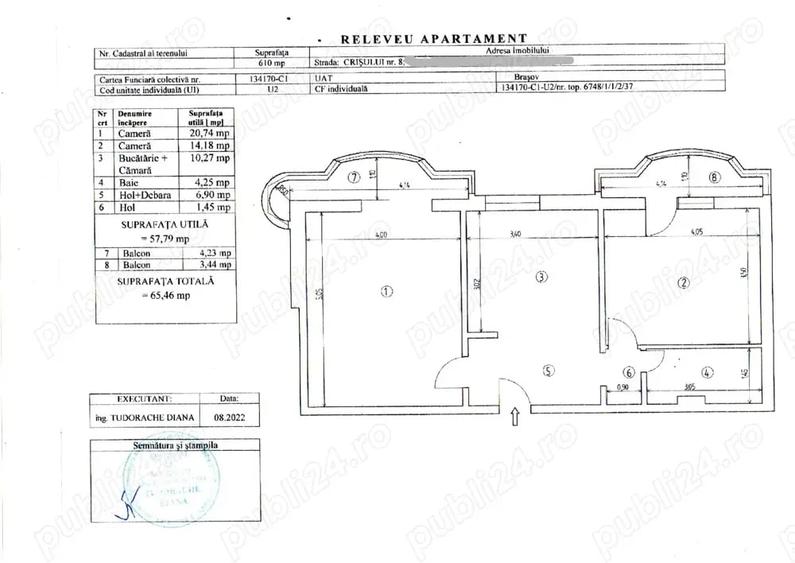 Apartament cu 2 camere decomandat în Răcădău