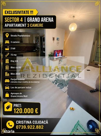 Apartament cu 3 camere în Central