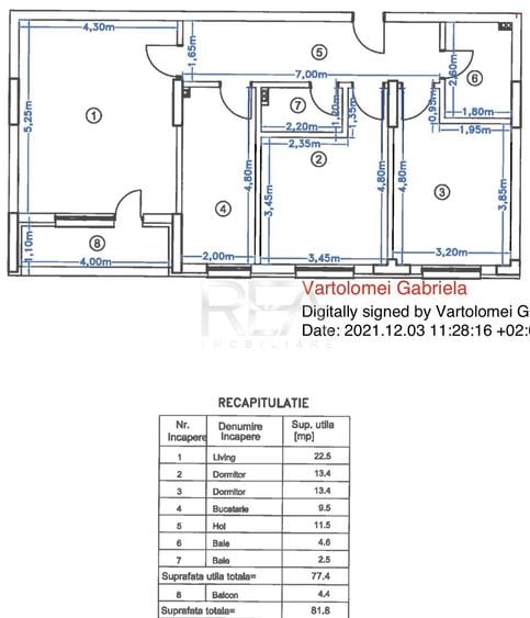 Apartament cu 3 camere decomandat în Pipera