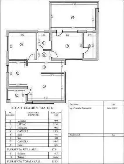 Apartament 3 camere Finisat Lux Finalizat 2 min Metrou Unirii Horoscop - 9