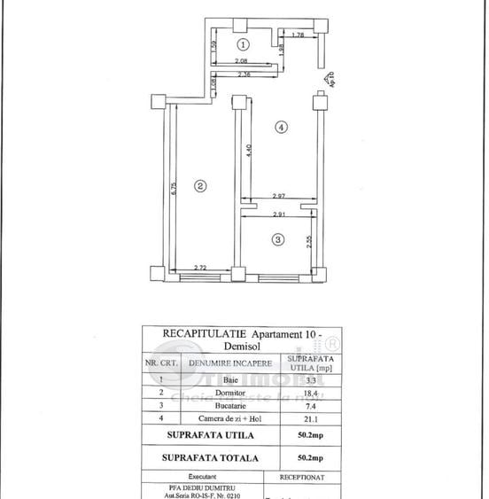 Apartament cu 2 camere semidecomandat în Valea Lupului