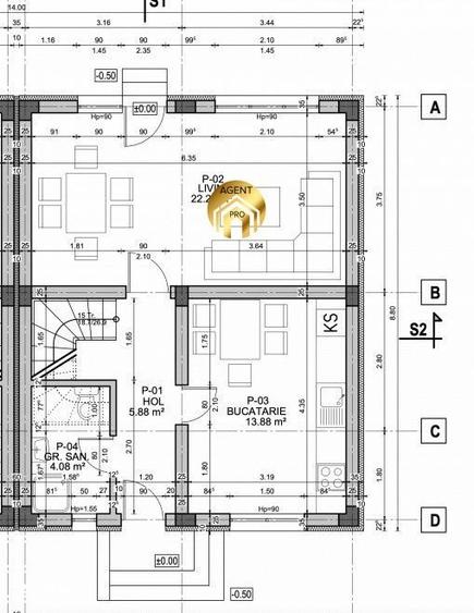Casă cu 4 camere cu Teren 175 Mp în Odăi