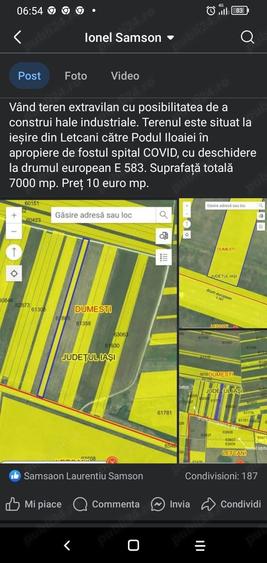Teren de 7000 mp, în Exterior Vest