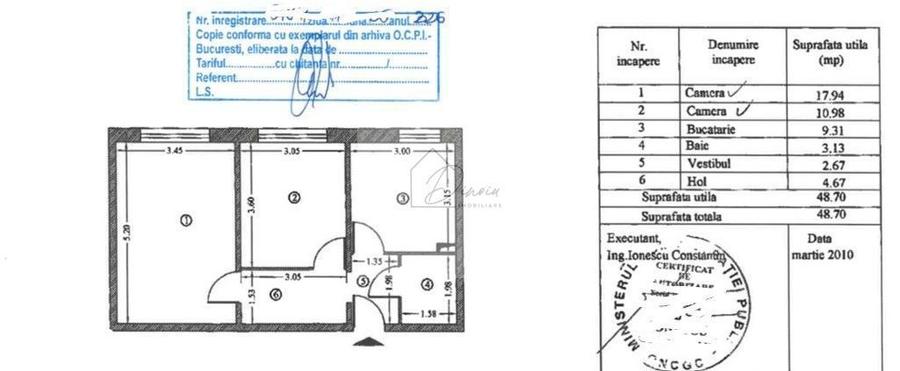 Apartament cu 2 camere decomandat, mobilat în Ozana