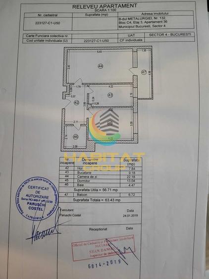 Apartament cu 2 camere decomandat, mobilat în Metalurgiei