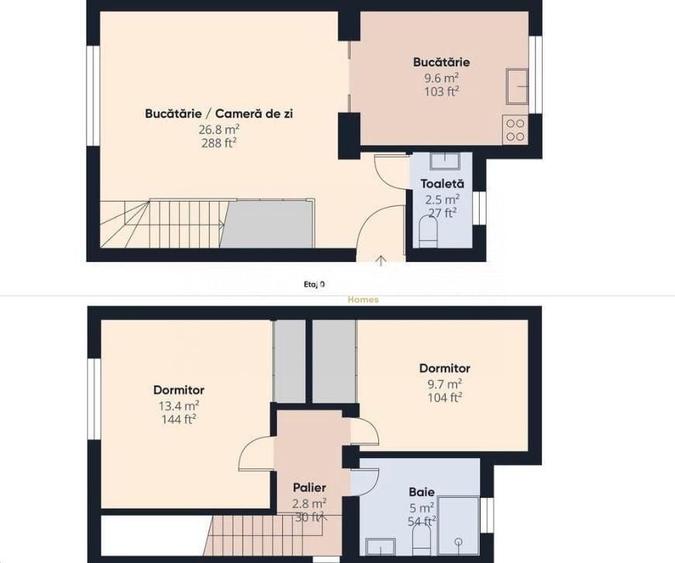 Duplex cu 3 camere cu Canalizare în Remetea Mare