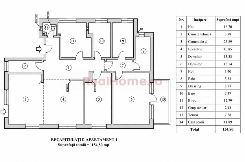 Apartament cu 4 camere în Petrești