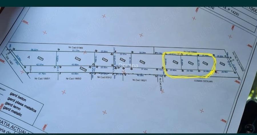 TEREN 490 mp CENTRU Clinceni 24 m x 20 m Zona dezvoltata