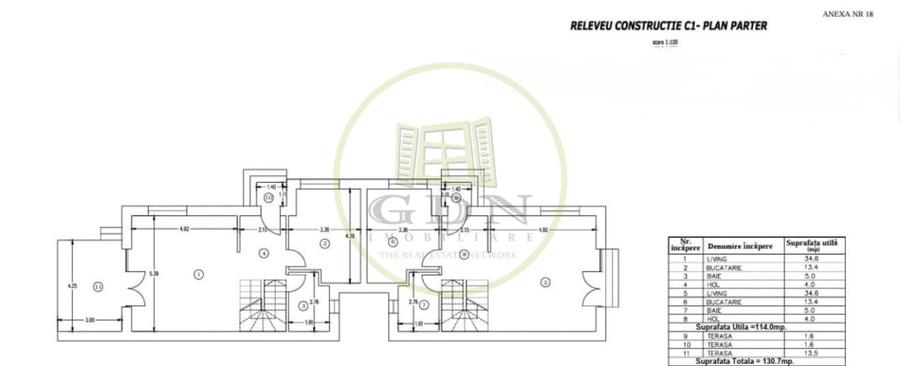 Duplex cu 4 camere cu Teren 198.5 Mp în Străulești