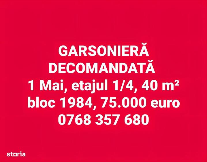 Garsoniera decomandata, 1 Mai, etajul 1, 40mp, mobilata ?i utilata - 1