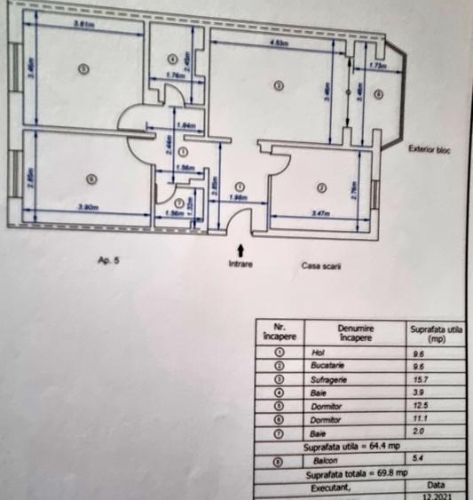 Apartament cu 3 camere decomandat, mobilat în Bistrița Lac