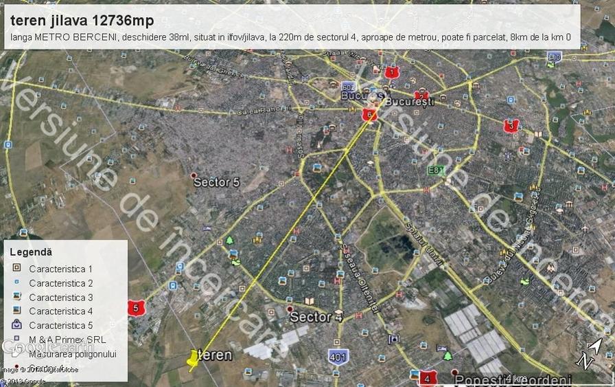 Teren Construcții intravilan de 12736 mp, în Berceni