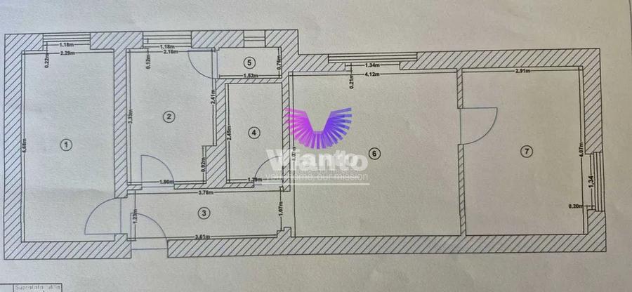 Apartament cu 3 camere decomandat, mobilat în Terezian