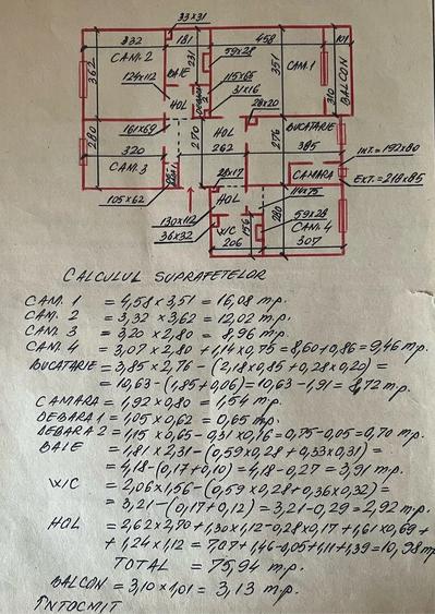 Apartament cu 4 camere decomandat în Central
