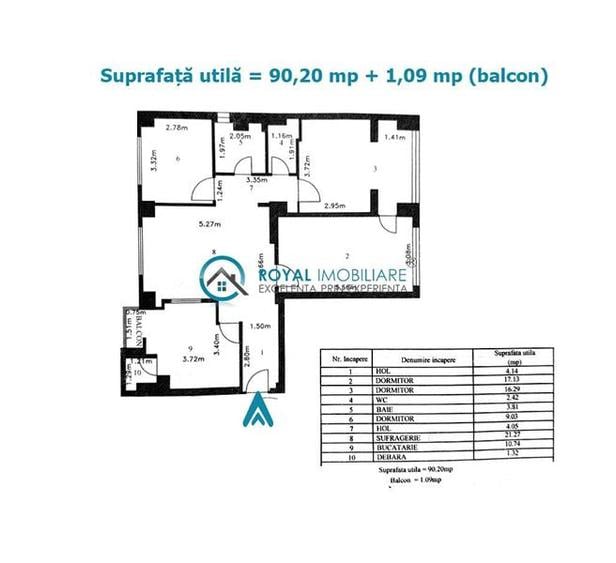Apartament cu 4 camere decomandat în P-ța Mihai Viteazu