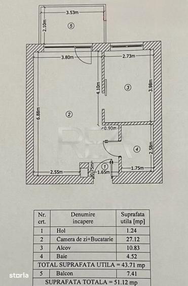 Apartament cu 2 camere semidecomandat, mobilat în Domenii