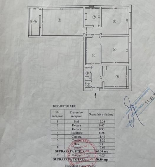 Apartament cu 3 camere decomandat, mobilat în Alexandru cel Bun