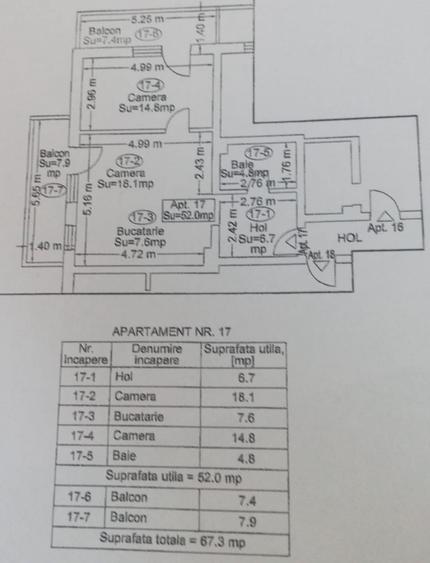 Apartament cu 2 camere semidecomandat, mobilat în Sânnicoară