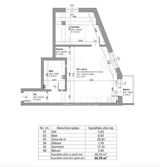 Apartament nou cu 2 camere, 56mp utili, etaj 1/3, parcare, Selimbar - 3