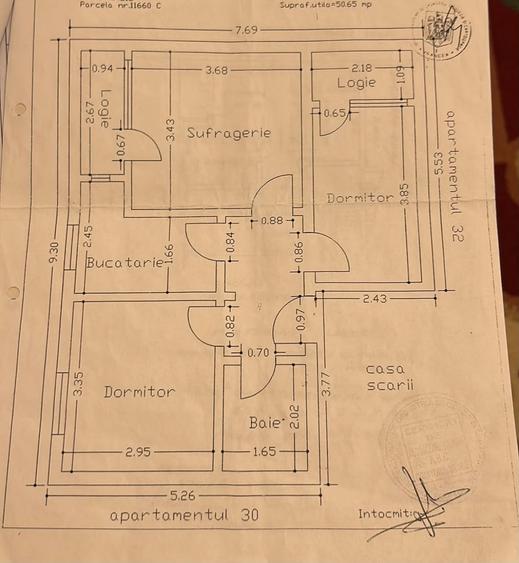 Apartament cu 3 camere în Sud