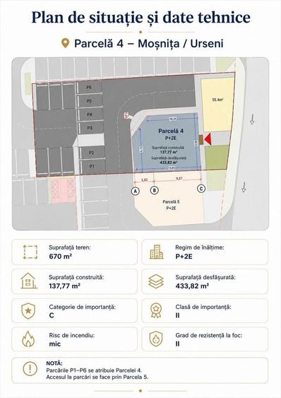 Teren Construcții intravilan de 670 mp, în Moșnița Nouă