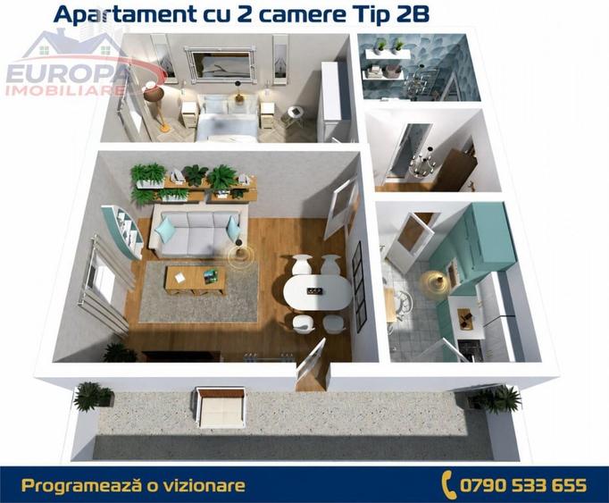 Apartament 2 camere zona C5 in BLOC NOU - 2