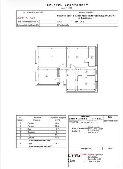 Apartament cu 3 camere în Central