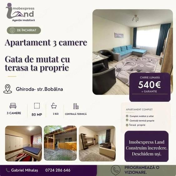 Apartament cu 3 camere decomandat în Ghiroda