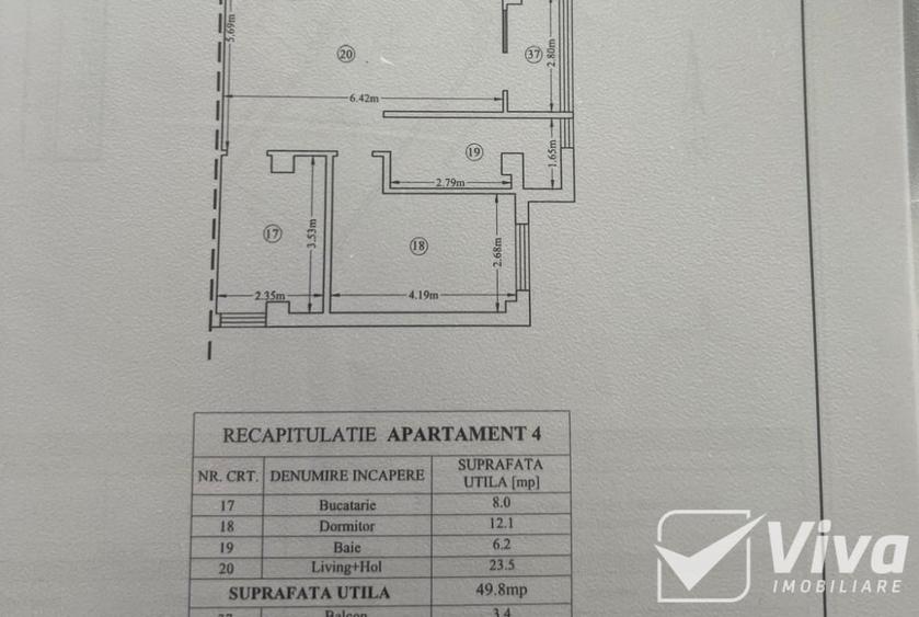 Apartament cu 2 camere semidecomandat în Miroslava