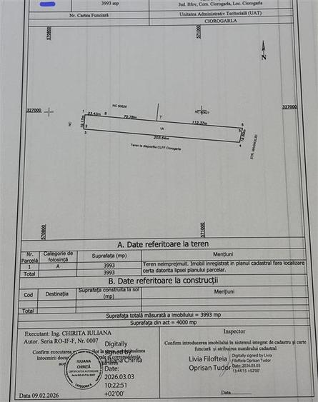 Teren Construcții intravilan de 3993 mp, în Ciorogârla